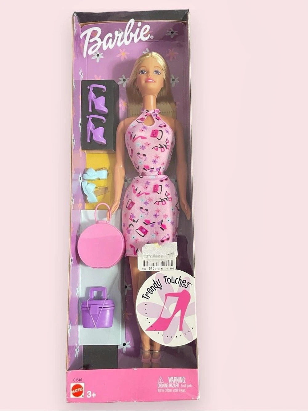 Barbie Trendy Touches 2003 Pink & Purple Doll Set NWT